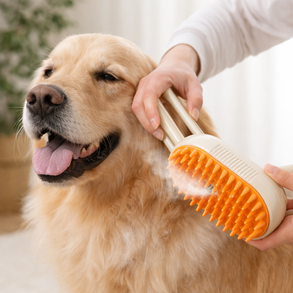 3-in-1 Steam Grooming Brush for Pets