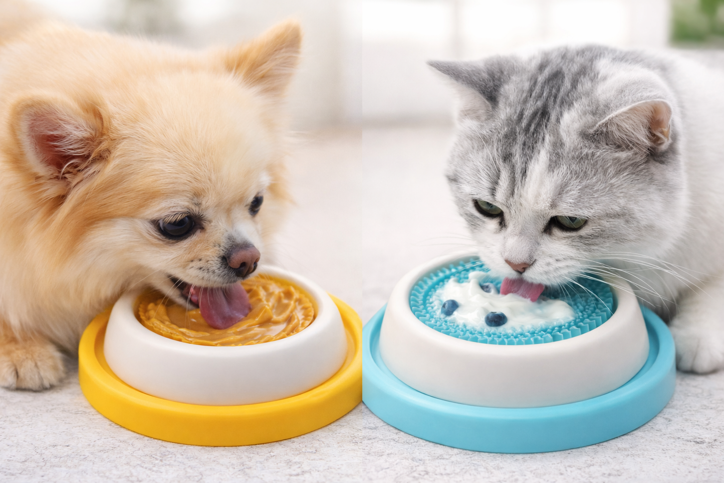 Interactive Lick Mat Slow Feeder for Dogs & Cats – Calming Treat & Dental Health Bowl